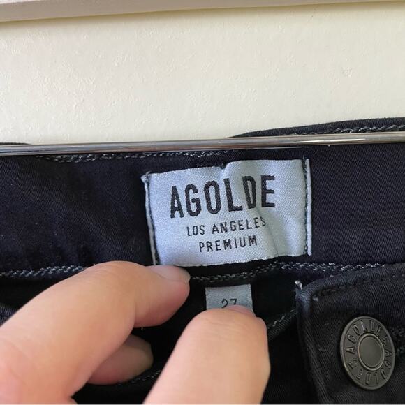 Agolde Black High Waist Skinny Jeans EUC Size 27 - Picture 10 of 13